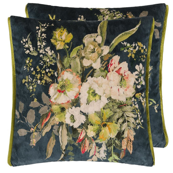 Noir Floral  Reversible Pillow