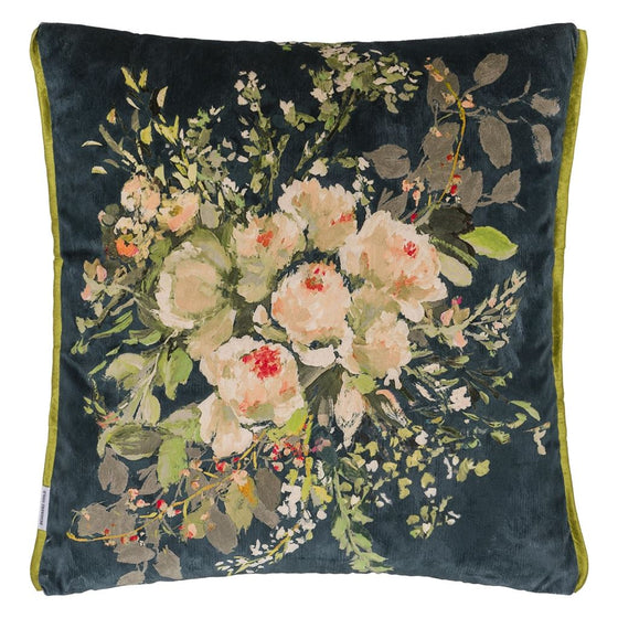 Noir Floral  Reversible Pillow