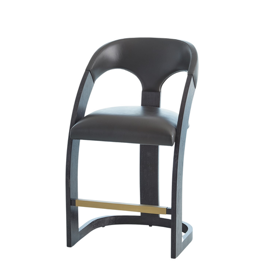 Recurve Leather Counter Stool