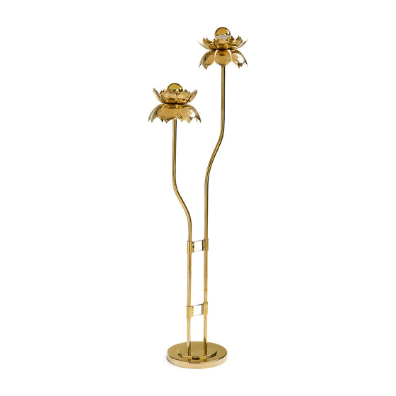 Brass Floral Floor Lamp