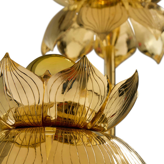 Brass Floral Floor Lamp