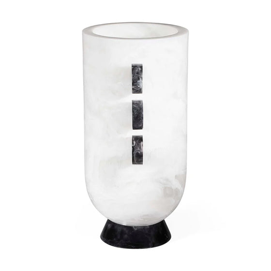 Mustique Black & White Disc Urn