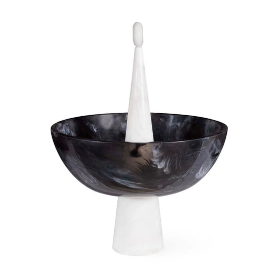 Mustique Black & White Finial Bowl