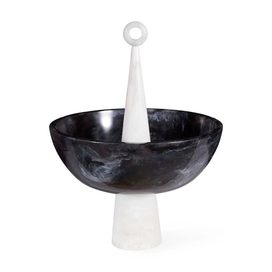 Mustique Black & White Finial Bowl