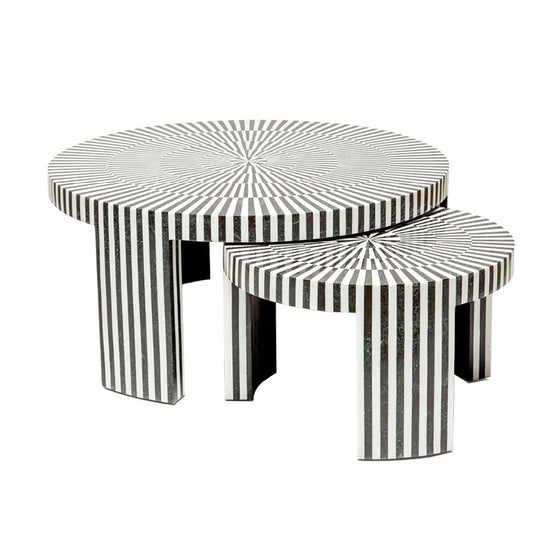 B&W Marble Nesting Tables - Black Rooster Decor